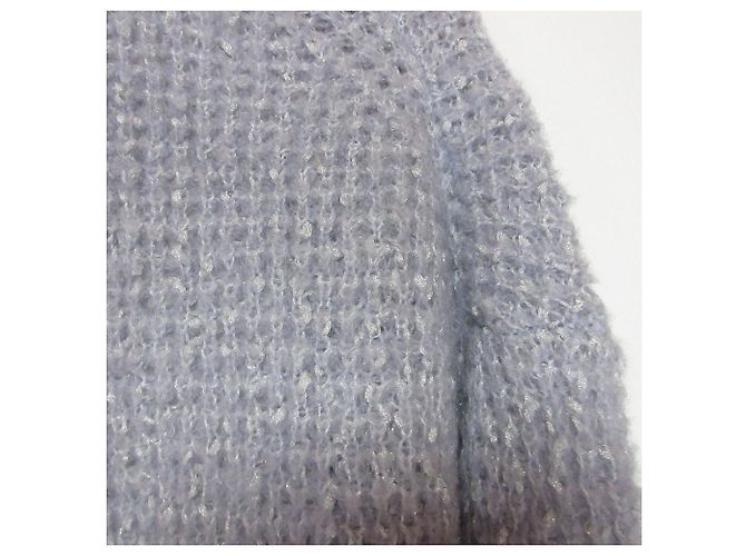 Autre Marque TIARA Mohair Lame Strickjacke Blau Hellblau - Ansicht 3