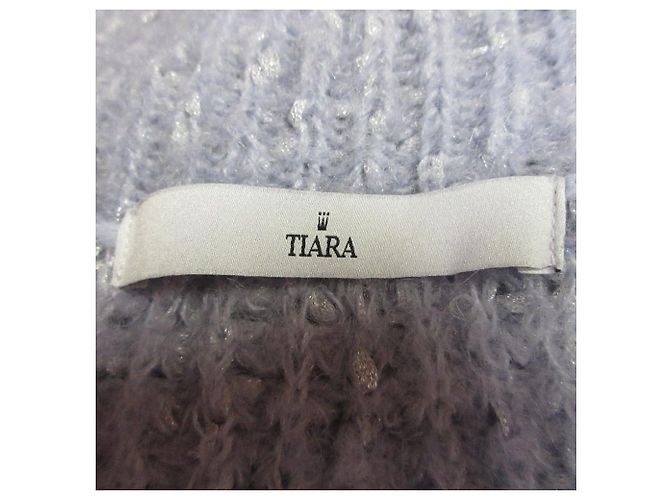 Autre Marque TIARA Mohair Lame Strickjacke Blau Hellblau - Ansicht 4