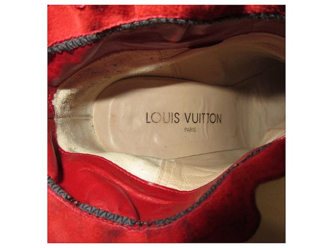 Louis Vuitton Rüschen-Leder-Short-Boots Rot - Ansicht 12