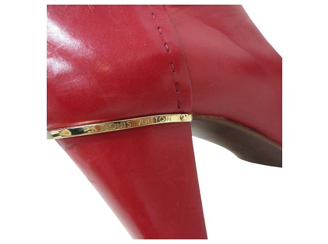 Louis Vuitton Rüschen-Leder-Short-Boots Rot - Ansicht 6
