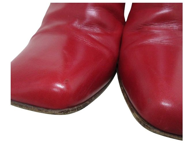 Louis Vuitton Rüschen-Leder-Short-Boots Rot - Ansicht 8