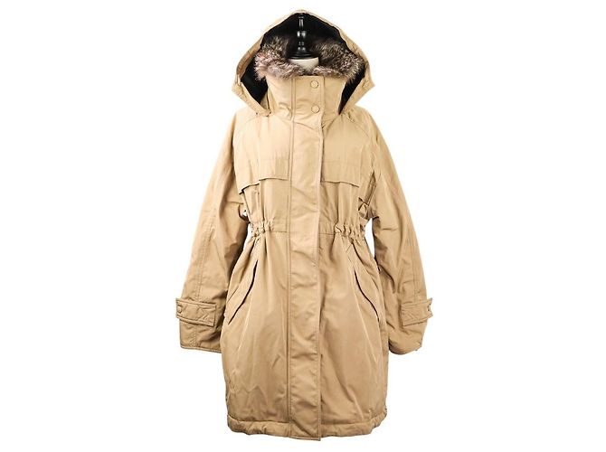 Moncler LAGOPEDE Fox Fur Down Coat Beige - view 2