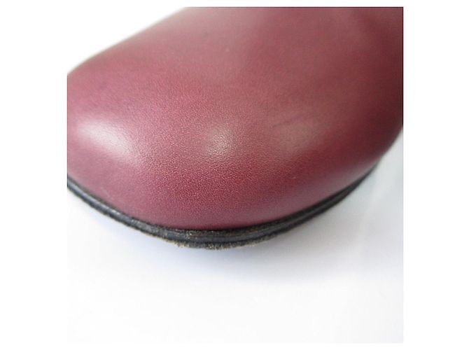 Botines de tacón alto de piel Marni Castaño Burdeos - vista 14