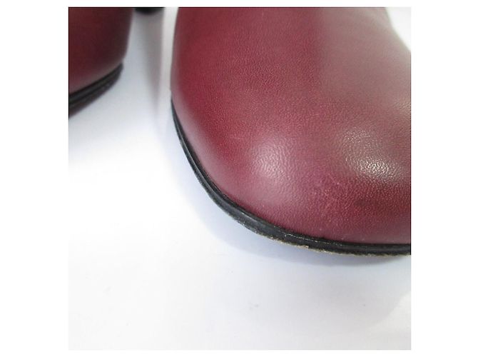 Botines de tacón alto de piel Marni Castaño Burdeos - vista 15