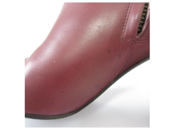Botines de tacón alto de piel Marni Castaño Burdeos - vista 18