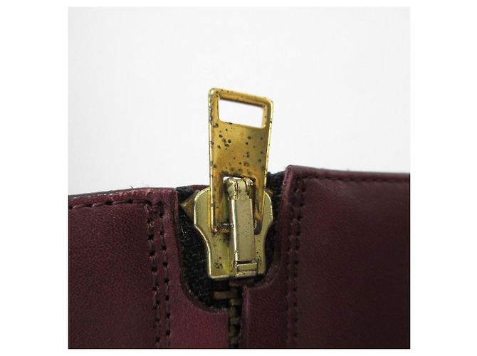 Botines de tacón alto de piel Marni Castaño Burdeos - vista 20