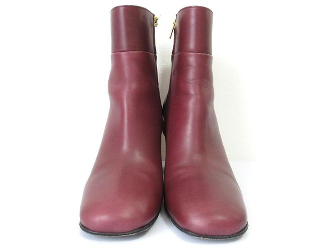 Botines de tacón alto de piel Marni Castaño Burdeos - vista 3