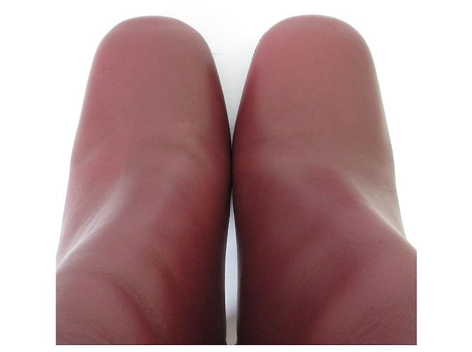 Botines de tacón alto de piel Marni Castaño Burdeos - vista 4