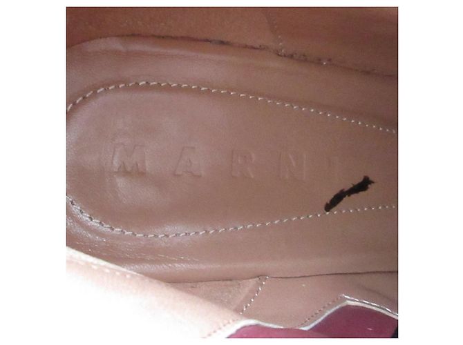 Botines de tacón alto de piel Marni Castaño Burdeos - vista 5