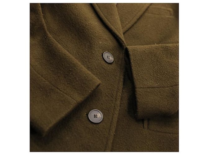 Abrigo largo de lana Theory Luxe SUPER SEEK JEMINA Verde Caqui - vista 5