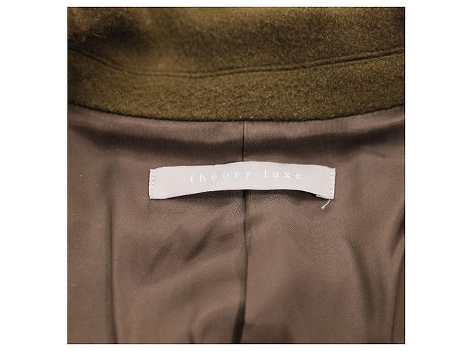 Abrigo largo de lana Theory Luxe SUPER SEEK JEMINA Verde Caqui - vista 8