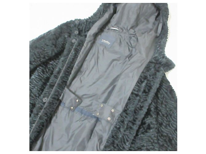 Abrigo S Max Mara en jacquard de terciopelo Azul Azul marino - vista 7