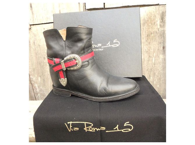 Autre Marque Botines de piel Via Roma 15 Negro - vista 2