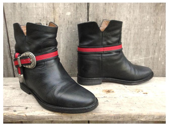 Autre Marque Botines de piel Via Roma 15 Negro - vista 3