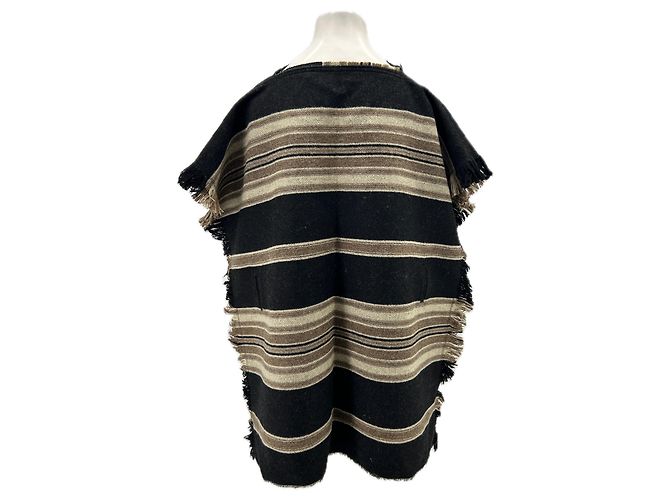 Isabel Marant Poncho de lana a rayas Castaño - vista 2