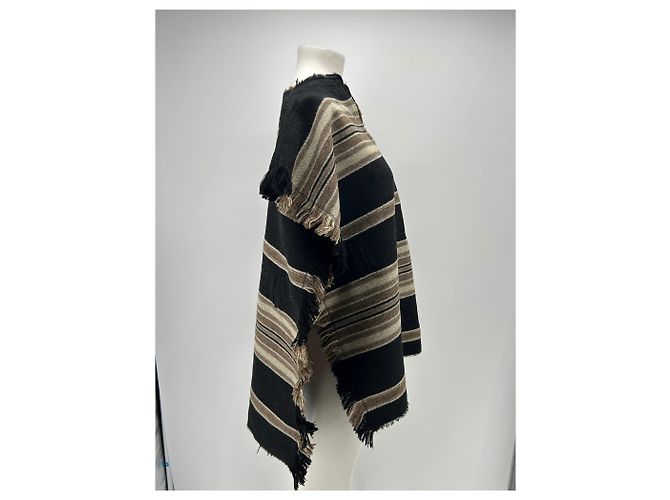 Isabel Marant Poncho de lana a rayas Castaño - vista 4