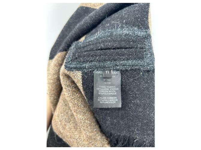 Isabel Marant Poncho de lana a rayas Castaño - vista 5