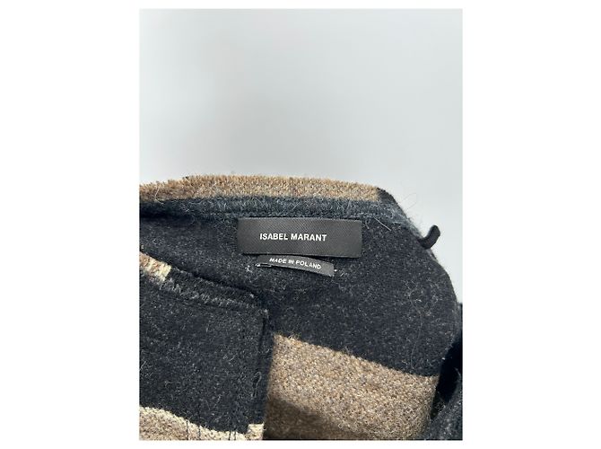 Isabel Marant Poncho de lana a rayas Castaño - vista 6