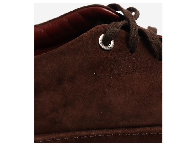 Loro Piana Baskets en daim marron - taille EU 39 - vue 5