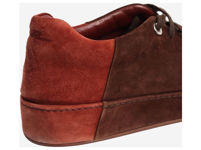 Loro Piana Baskets en daim marron - taille EU 39 - vue 6