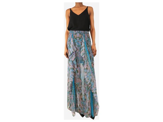 Acne Falda maxi de gasa estampada morada - talla S Púrpura - vista 2
