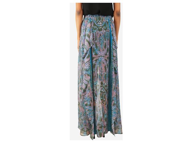 Acne Falda maxi de gasa estampada morada - talla S Púrpura - vista 3