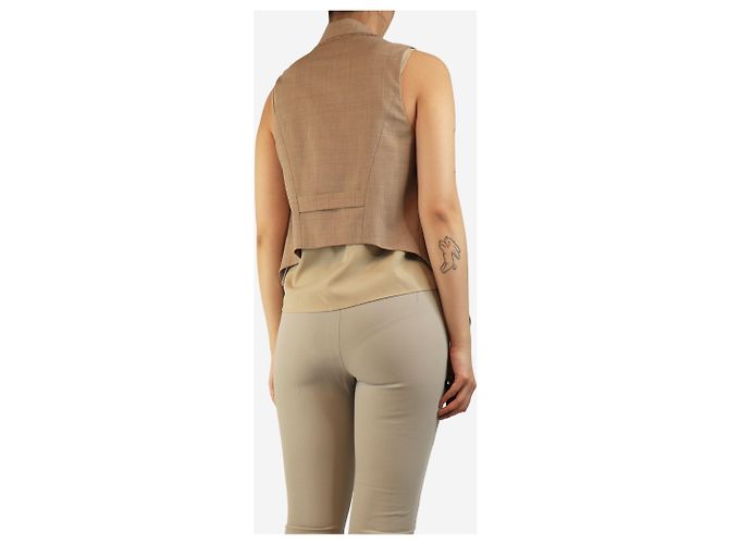 Brunello Cucinelli Gilet in misto lana marrone - taglia UK 10 - vista 2