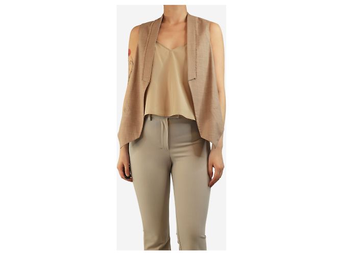 Brunello Cucinelli Gilet in misto lana marrone - taglia UK 10 - vista 3