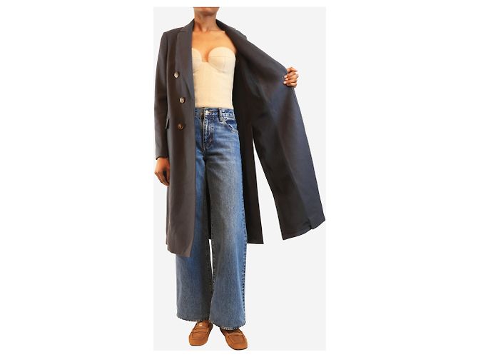 Brunello Cucinelli Casaco de cashmere de abotoamento duplo azul-marinho - tamanho UK 8 Azul marinho - vista 4