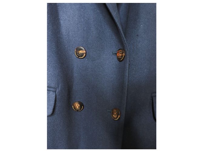 Brunello Cucinelli Casaco de cashmere de abotoamento duplo azul-marinho - tamanho UK 8 Azul marinho - vista 5