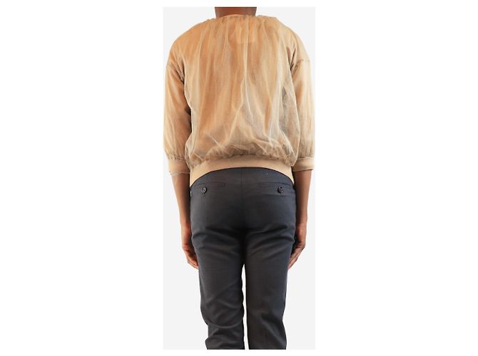Brunello Cucinelli Neutral tulle short sleeve jacket - size S - view 2