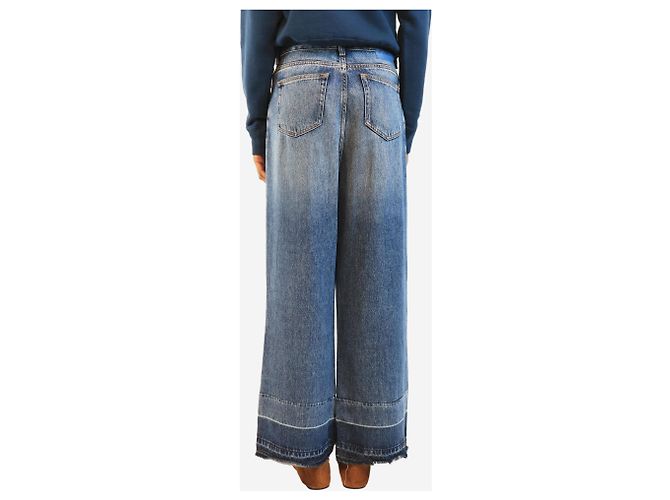 Ganni Vaqueros de pierna ancha plisados azules tejidos - talla UK 6 - vista 3
