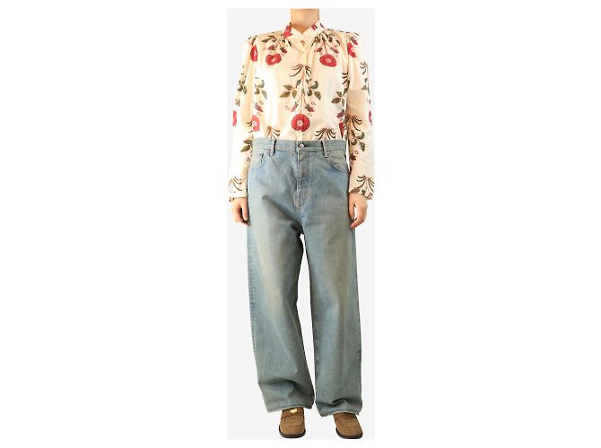 Autre Marque Blue washed Wide-Leg-Jeans - Größe L Blau - Ansicht 2