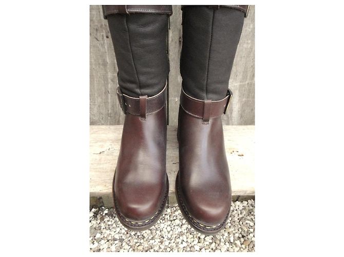 Botas Paraboot Lycia de cuero y shearling Marrón oscuro - vista 4