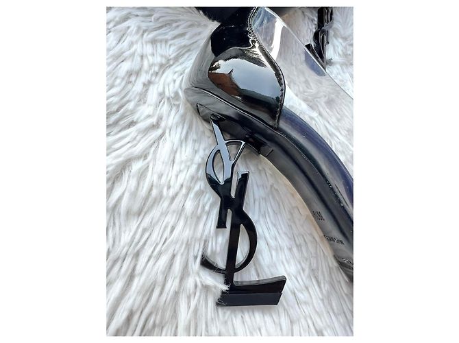 Saint Laurent Opyum Décolleté in PVC e Vernice Nero - vista 10