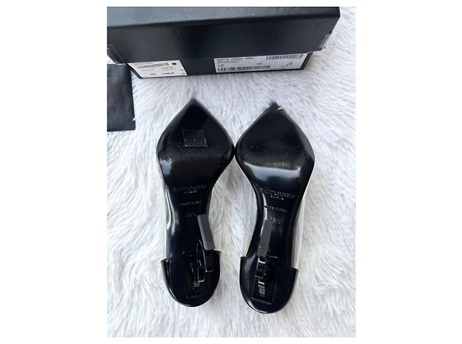 Saint Laurent Opyum Décolleté in PVC e Vernice Nero - vista 12
