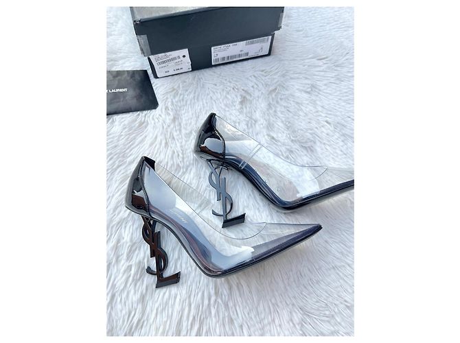 Saint Laurent Opyum Décolleté in PVC e Vernice Nero - vista 14