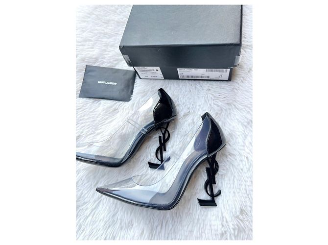 Saint Laurent Opyum Décolleté in PVC e Vernice Nero - vista 16