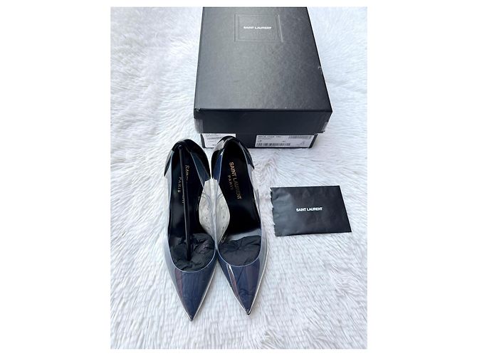 Saint Laurent Opyum Décolleté in PVC e Vernice Nero - vista 4