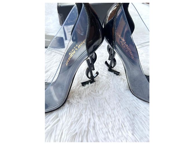 Saint Laurent Opyum Décolleté in PVC e Vernice Nero - vista 6
