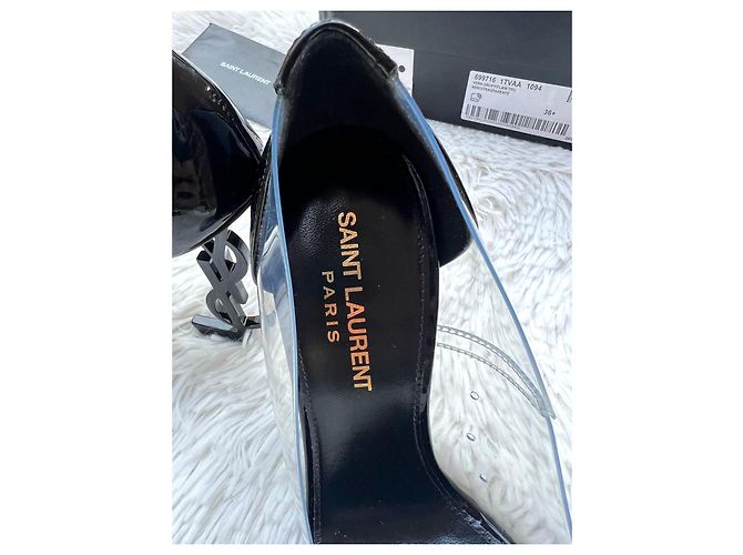 Saint Laurent Opyum Décolleté in PVC e Vernice Nero - vista 8