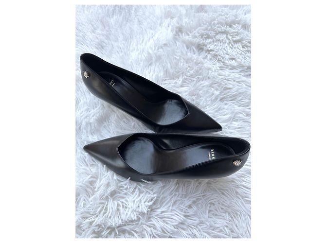 Décolleté Versace Medusa in pelle nera Nero - vista 11