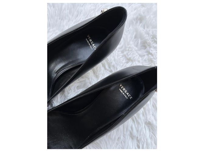 Décolleté Versace Medusa in pelle nera Nero - vista 4