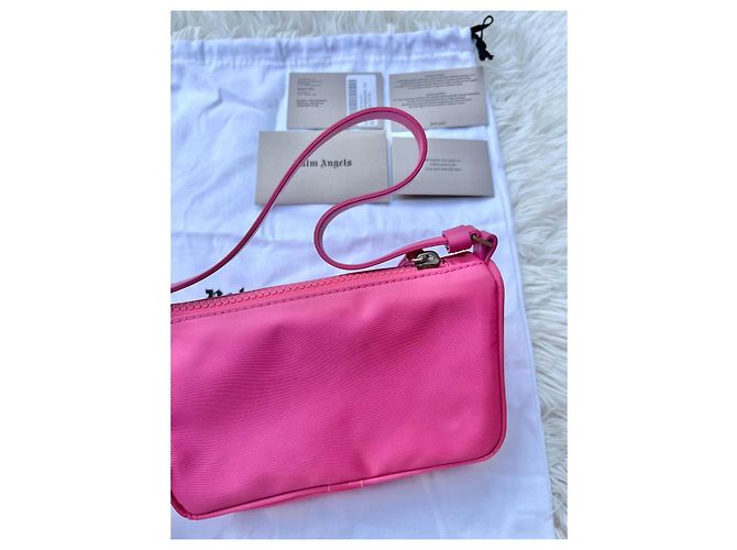 Palm Angels Borsa a tracolla rosa in nylon con palma - vista 10