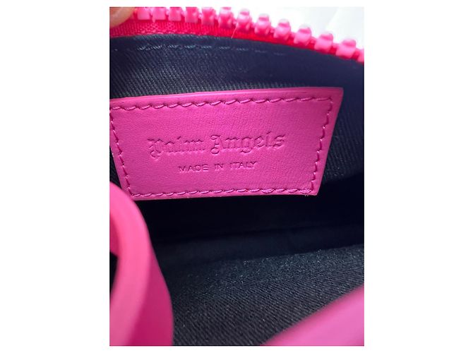 Palm Angels Borsa a tracolla rosa in nylon con palma - vista 12