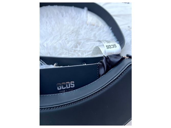 GCDS Borsa a Tracolla in Pelle Nera Nero - vista 10