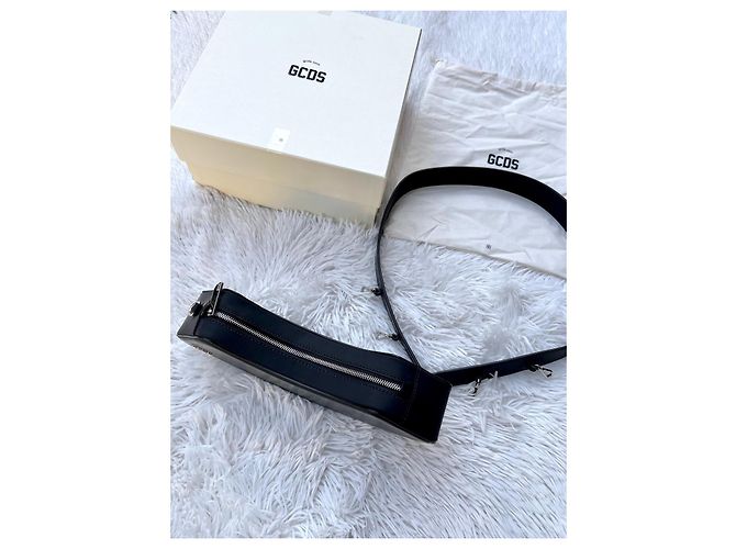 GCDS Borsa a Tracolla in Pelle Nera Nero - vista 15