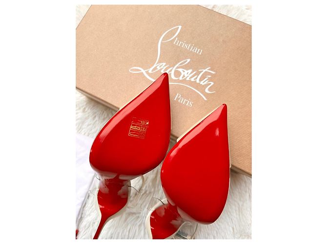 Sandali Christian Louboutin in raso bianco e PVC - vista 6