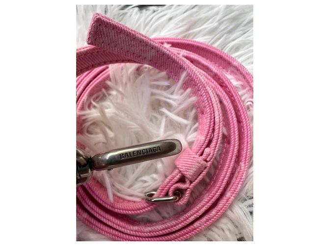 Balenciaga Hourglass XS Monogram Rosa Bianco - vista 11