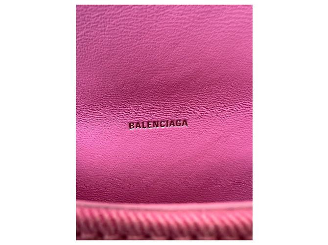 Balenciaga Hourglass XS Monogram Rosa Bianco - vista 12